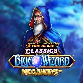 Fire Blaze Blue Wizard Megaways slot logo by Rarestone Gaming at GramsBet Casino